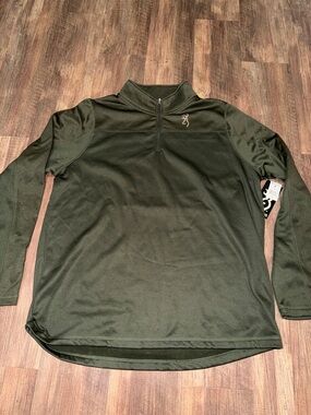 Browning Pullover‎ Mens Size XL Green Browning Symbol 1/4 Zip NWT